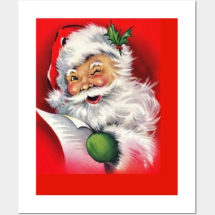 Vintage Santa Claus Naughty List Posters and Art